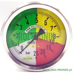 Glycerin-Manometer für Sprühgerät, Durchmesser 100 mm, 0-8/25 bar, GW. 1/4″ hinten, 31124202