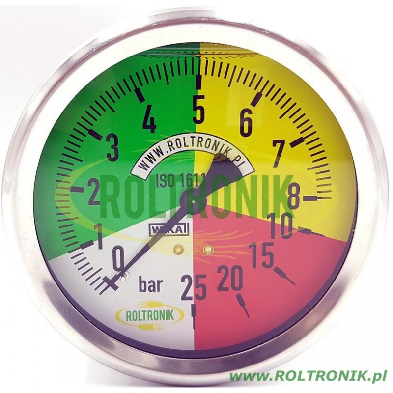 Glycerin-Manometer für Sprühgerät, Durchmesser 100 mm, 0-8/25 bar, GW. 1/4″ hinten, 31124202
