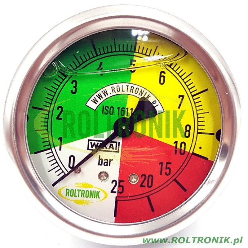 Glycerin pressure gauge for sprayer diameter 63mm 0-8/25 bar GW. 1/4″ rear, 31127585