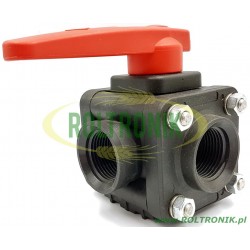 3-way ball valve 1″F - side coupling 453, ARAG, 453014A44