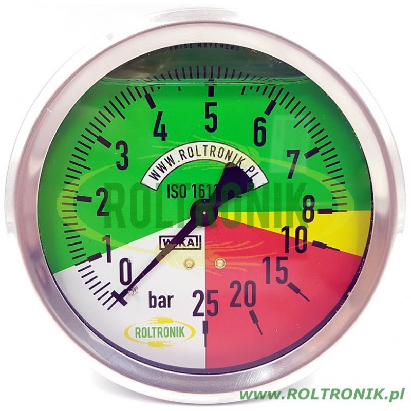 Manometer 100mm 0-8/25BAR Wika 1/4" hinten Hardi Manometer, 56167