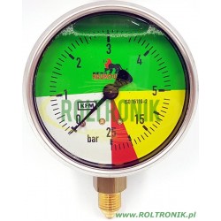 Manometr średnicy 80mm 0-5/25BAR 1/4" WIKA