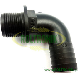 Kolanko 90º 3/4" na wąż D. 25, ARAG, 1132325