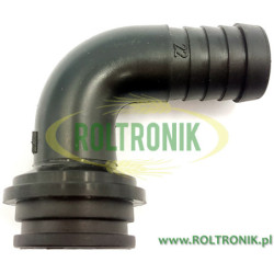 kolanko 90º na wąż D. 22 pod nakrętkę 1 1/4", 116522, ARAG