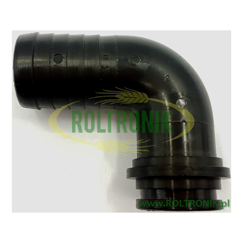 Kolanko 90º na wąż D. 30, (pod nakrętkę 1 1/4"), 116530 ARAG