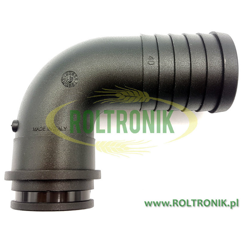 Kolanko 90º na wąż D. 40, (pod nakrętkę 1 1/2"), 116640 ARAG