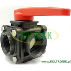 3-way ball valve 2"F - side coupling 453, ARAG