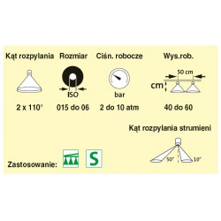 2Rozpylacz eżektorowy dwustrumieniowy asymetryczny TurboDrop HiSpeed AGROTOP 110 05