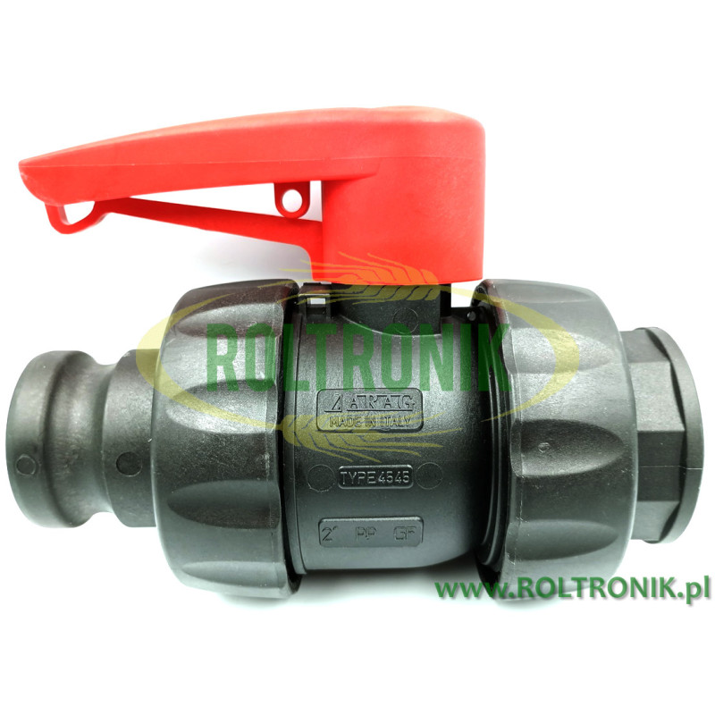 Zawór kulowy gwint 2"F camlock 2"M Arag, 4545177