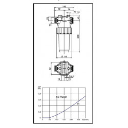 2Filtr ciśnieniowy 200-280 l/min T5 100 Mesh ARAG