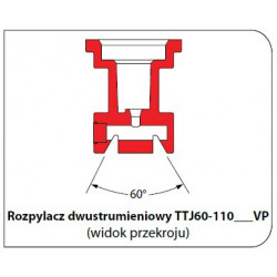 2Rozpylacz dwustumieniowy TTJ60 110-025 Turbo TwinJet TEEJET