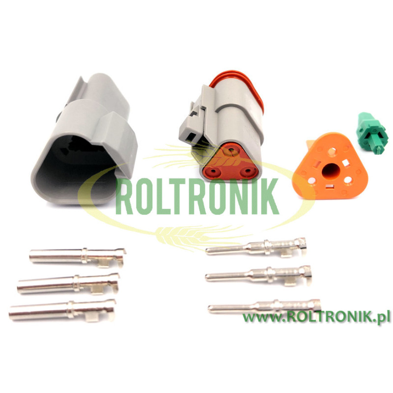 Wtyczka Deutsch 3-pin męska + damska, 57575