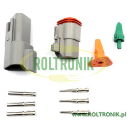 2Wtyczka Deutsch 3-pin męska + damska