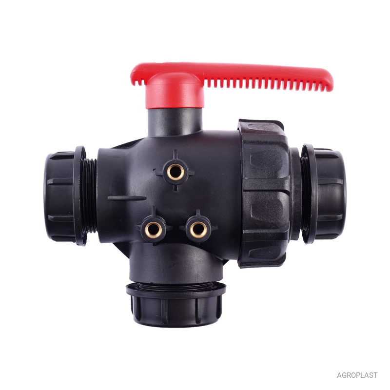 Zawór kulowy 3-drożny PROLINE 1 1/2'' fi25 AGROPLAST, ZK1_5CALA25