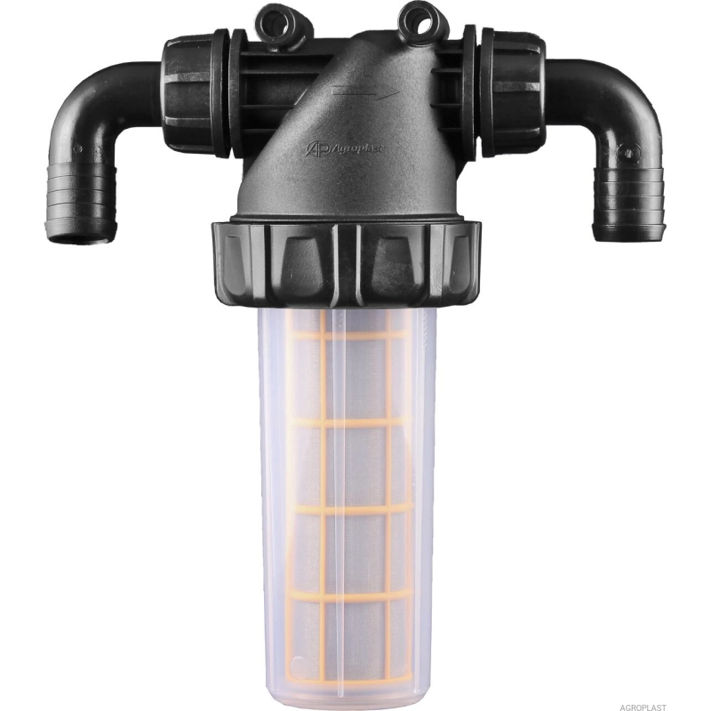 Filtr ciśnieniowy międzysekcyjny duży mesh 80 + kolano fi25 AGROPLAST, AP19FCMD_80_25K