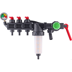 Rozdzielacz sekcyjny HD 3 sekcje + manometr AGROPLAST, ROZDZ3M