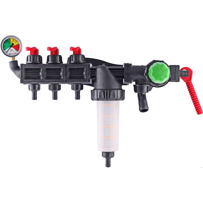 Rozdzielacz sekcyjny HD 3 sekcje + manometr AGROPLAST, ROZDZ3M