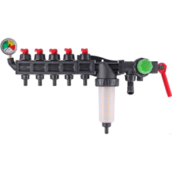 Rozdzielacz sekcyjny HD 5 sekcje + manometr AGROPLAST, ROZDZ5M