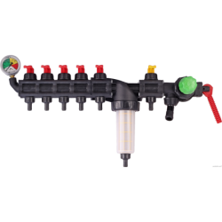 Rozdzielacz sekcyjny HD 6 sekcji + manometr AGROPLAST, ROZDZ6M