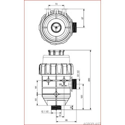 2Filtr ssawny z zaworem odcinającym fi25 AGROPLAST