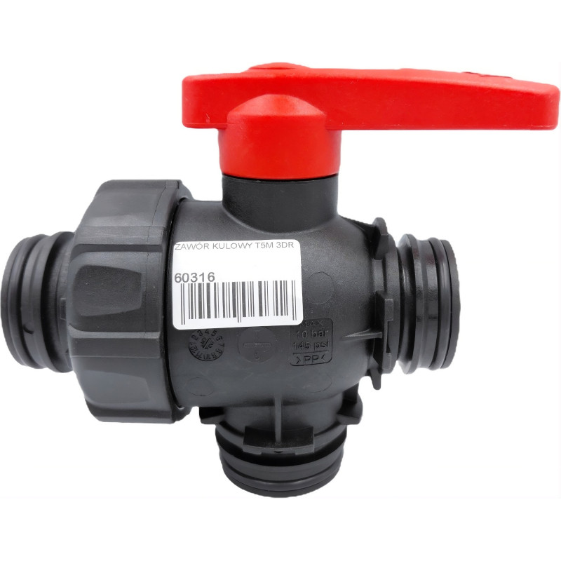 Zawór kulowy T5M 3-drożny, 45524445, Arag
