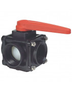 3-way ball valves with threaded connection, series 453