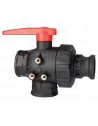 3-Wege-Kugelhähne mit Camlock-Adapter, Serie 455